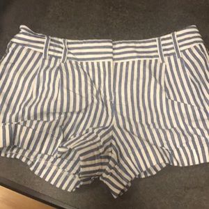 Express linen/cotton striped shorts